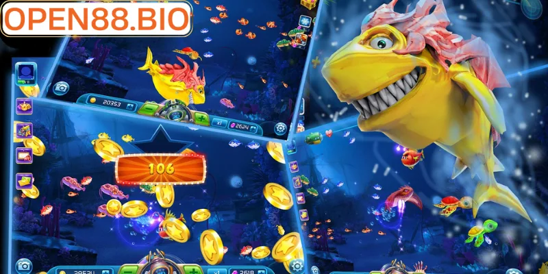Bắn Cá Open88 - Chinh Phục Đại Dương Từ A Đến Z Giao diện game bắn cá Open88 với đồ họa 3D sống động